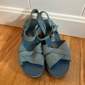 NEW Kork-Ease Ava 2.0 platform wedge. Size 36. Blue suede.